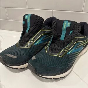 Brooks Ghost 12 Mens 9.5 Teal Yellow Black Sneakers